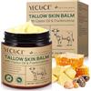 BODY JUICE OIL Beef Tallow Crema Bio - 100% sebo di manzo foderato con olio di ricino, olio di incenso, sebo di manzo, crema per la cura della pelle, viso e corpo, idratante per tutte le pelle, 120 g