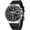 MF MINI FOCUS Mini Focus - Orologio da polso da uomo, unico e casual, con cronografo, impermeabile, luminoso, calendario, 24 ore, cinturino in silicone, orologio alla moda per uomo, Nero-argento