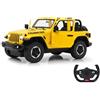Jamara Jeep Wrangler JL 1:14, Porta Manuale da 2,4 GHz, Licenza Ufficiale, Fino a 1 Ora, Circa 11 Kmh, Dettagli Perfettamente riproducibili, Interno Dettagliato, Luce a LED