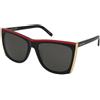 Saint Laurent SL 539 Paloma 001 | Occhiali da Sole Graduati o Non Graduati | Prova Online | Plastica | Quadrati, Cat Eye, Ovali / Ellittici | Nero, Rosso | Adrialenti
