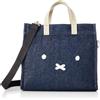 Siffler Borsa a tracolla Miffy Face 2 vie borsa a mano blu denim 24 cm H x 28 cm L...