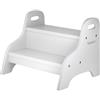 Kindsgut Sgabello Bambini Bagno, Scaletta in MDF 2 Gradini, grigio chiaro