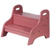 Kindsgut Sgabello Bambini Bagno, Scaletta in MDF 2 Gradini, rosa antico