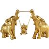 TOHLUCS Statua di Elefante per Arredamento Casa, Decorazione Elefante Oro, Soggiorno, Ufficio, Mensola, Centrotavola, Portafortuna