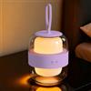 LROLTEF Lampada da Tavolo Luce Notturna 2000mAh 3 Temperature Dimmerabile Lampada Con Maniglia da Comodino Ricaricabile USB Portatile per Camera Soggiorno Studio Ufficio Luce Atmosferica Viola