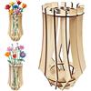 Geentargetel 1 pezzo vaso grande, 18 × 12 cm, può contenere fino a 19 mazzi di fiori, design puzzle in legno, vaso puzzle, montaggio semplice, adatto per rose, tulipani, girasoli (colore legno naturale)