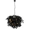 RL LIVE YOUR LIGHT Reality, Lampadario, Leavy 4xE14, max.28,0 W Plastica, Nero, Finitura: Metallo, nero opaco Ø:70,0cm, A:150,0cm Modello depositato,IP20,Senza illuminante,Regolabile in altezza