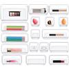 Miilovdora Organizer Cassetti 17 Pezzi, Organizer Trucchi Cassetti Trasparente con 4 Dimensioni, Organizer Cassetto Bagno Plastica, Organizer Antiscivolo per Trucchi, Bagno, Toeletta, Cucina, Scrivania