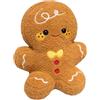 Teksome Cuscino di pan di zenzeros - Cuscino natalizio a forma di omino di pan di zenzeros, cuscino imbottito in peluche di pan di zenzeros, divertenti cuscini decorativi a forma di pan di zenzeros per divano