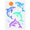 FINGERINSPIRE Stencil per pittura con delfini, 29,7 x 21 cm, riutilizzabile, 4 stili, creature marine, delfini, luna, disegno, fai da te, estate, oceano, decorazione, stencil per dipingere su legno,