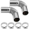 PEUTIER 2pz Tubo di Scarico del Riscaldatore, Acciaio Inossidabile 24mm Riscaldatore d'Aria da Parcheggio Connettore a Gomito per Tubo di Scarico con 4 Morsetti per Webasto Eberspacher