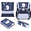 Herlitz Zaino per bambini Loop Plus, Blu scuro, Rosa, Azzurro, 31 x 22 x 37 cm, 17 l
