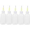 LALAFINA 5pezzi Bottiglie Comprimibili 50cc per Ceramica, Punta ad Ago Bianco | Clay Glaze, Utensili per Ceramica, Plastico Facile da Pulire, Controllo Preciso e Dettagli Fini