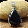 Splendido Pendente In Argento Sterling 925 Con Gemma Di Onice Nero Fatta A Mano