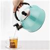 Gonetre - Bollitore da tè con fischio, teiera acciaio inox 2 litri, bollitore acqua con manico, resistente, per campeggio, escursioni, cucina, barbecue, festival (Cielo Blu)