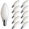 Bot Lighting Shot Set 10 lampadine led oliva vetro bianco latte 6W 806LM E14 2700K luce calda