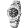 JewelryWe Orologio da Polso da Uomo con Calendario: Orologio Quadrato Lancette Luminose Impermeabile Idee Regalo per lui