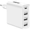 Altadif Akashi altacpd31usb45w caricatore multiplo da parete bianco 6a 45w usb-c 3xusb a ricarica rapida