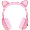 Avizar, cuffie Bluetooth senza fili con orecchie a forma di gatto (cuffie "Kitty"), colore rosa