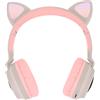 Avizar, cuffie Bluetooth senza fili con orecchie a forma di gatto (cuffie "Kitty"), color beige