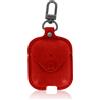 Devia Custodia in vera pelle Devia con moschettone per Apple AirPods (1ª generazione), colore rosso