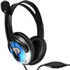 LinQ, cuffie con doppio jack da 3,5 mm e telecomando, nero