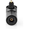 Nedis Adattatore Nedis Toslink - Toslink femmina - Toslink maschio - angolato a 90° - alluminio - grigio canna di fucile - 1 pezzo - scatola