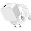 BigBen Connected, adattatore di alimentazione per ricarica rapida USB-A 2,4A + cavo USB-A / Micro-USB, bianco