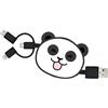 Bigben Connected YELLO KOKO, Cavo Suzy 3-in-1 USB-A/Micro-USB e USB-C e Lightning, 1 m, Panda, Bianco