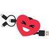 Bigben Connected YELLO KOKO, Suzy 3-in-1-Kabel USB A/Micro-USB e USB C e Lightning 1 m Kern, Rot