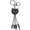 Bigben Connected YELLO KOKO, cavo 3-in-1 USB-A/Micro-USB e USB-C e Lightning 0,15 m Cat, nero