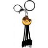 Bigben Connected YELLO KOKO, cavo 3-in-1-Andy-USB-A/Micro-USB e USB-C e Lightning, 0,15 m, ciambelle, nero/giallo