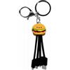 Bigben Connected YELLO KOKO, cavo Andy USB A/Micro USB e USB C e Lightning 3 in 1 0,15 m Burger, nero / giallo