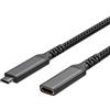 S-CONN maximum connectivity Cavo di prolunga USB-C, 3.2, PD, rivestito in tessuto, 0,5 m