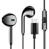 Avizar, cuffie USB-C microfono kit vivavoce cavo in silicone 1,2 m, nero