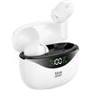 Blue Star, cuffie Bluetooth Touch control 4,5 ore di autonomia Impermeabile IPX4, bianco
