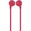 BigBen, cuffie con cavo piatto da 3,5 mm, microfono e 3 pulsanti, rosa