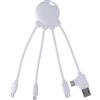 XOOPAR, cavo di ricarica USB A/microUSB/USB C/Lightning 2,1A 15cm Universale, Bianco