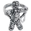 Alchemy Gothic Voodoo Doll Donna Anello colore argento peltro