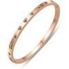 Yifnny Bracciale da donna in oro, Bracciale a forma di cuore Bracciale di coppia in acciaio inossidabile Bracciale semplice Regalo per la festa della mamma Gioielli a forma di cuore (Oro rosa)