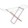 MSV - Stendibiancheria alato 18M - Acciaio bianco e rosso - Capacità di asciugatura ottimale - Dimensioni 180x50x108cm - Resistente e pieghevole - Per uso interno ed esterno - Pratico ed efficiente