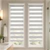VOUNOT® Set di 2 Tenda a Rullo Doppia Strato Oscurante Giorno e Notte, Catenella Laterale, Bande Trasparenti e Opache, Tenda Interno Zebra Blinds Grigio, 45 x 150 cm