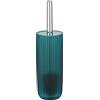 WENKO Set WC Agropoli Petrol, portascopino chiuso in plastica di qualità dalla forma scultorea e con superficie smerigliata, scopino WC igienico, Ø 10 x 36,5 cm