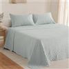 GAMUSI Copriletto per letto da 150/160 cm, leggero, per mezza stagione, primavera/estate, imbottito, 250 x 270 cm, colore celeste