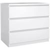 Dmora - Cassettiera Aglae, Settimino multiuso, Comò camera da letto, Mobile con cassetti, 77x50 h70 cm, Bianco lucido