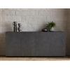 Dmora Credenza moderna a 4 ante, Made in Italy, Madia da cucina, Buffet di design da soggiorno, cm 200x43h86, colore Grigio Ardesia
