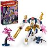 LEGO NINJAGO Sora Elemental Tech Mech Mini Ninja giocattolo, figura personalizzabile, set di giocattoli avventura per bambini con Minifigure Sora, action figure ninja, regalo per ragazzi e ragazze dai