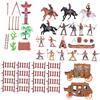 BESPORTBLE Set di 43 Figurine in Plastica di Cowboy e Cavalli per Collezione