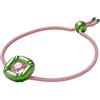 Swarovski Dulcis Braccialetto con Cristallo Rosa, Montatura in Tonalità Verde e Cordino Regolabile in Poliestere Riciclato, Collezione II, Verde