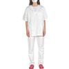 C.B.F. Balducci Group Divisa Sanitaria Ospedaliera Uomo Donna in 100% Cotone Sanforizzato - Casacca e Pantalone - Infermiere Oss Estetista (Bianco, L)